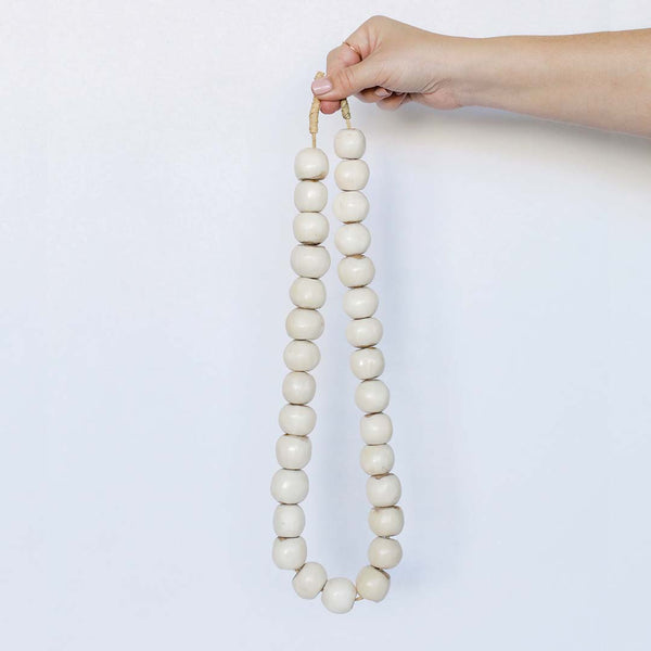 White Sphere Bone Beads