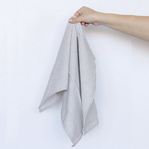 Taupe and White Tea Towels